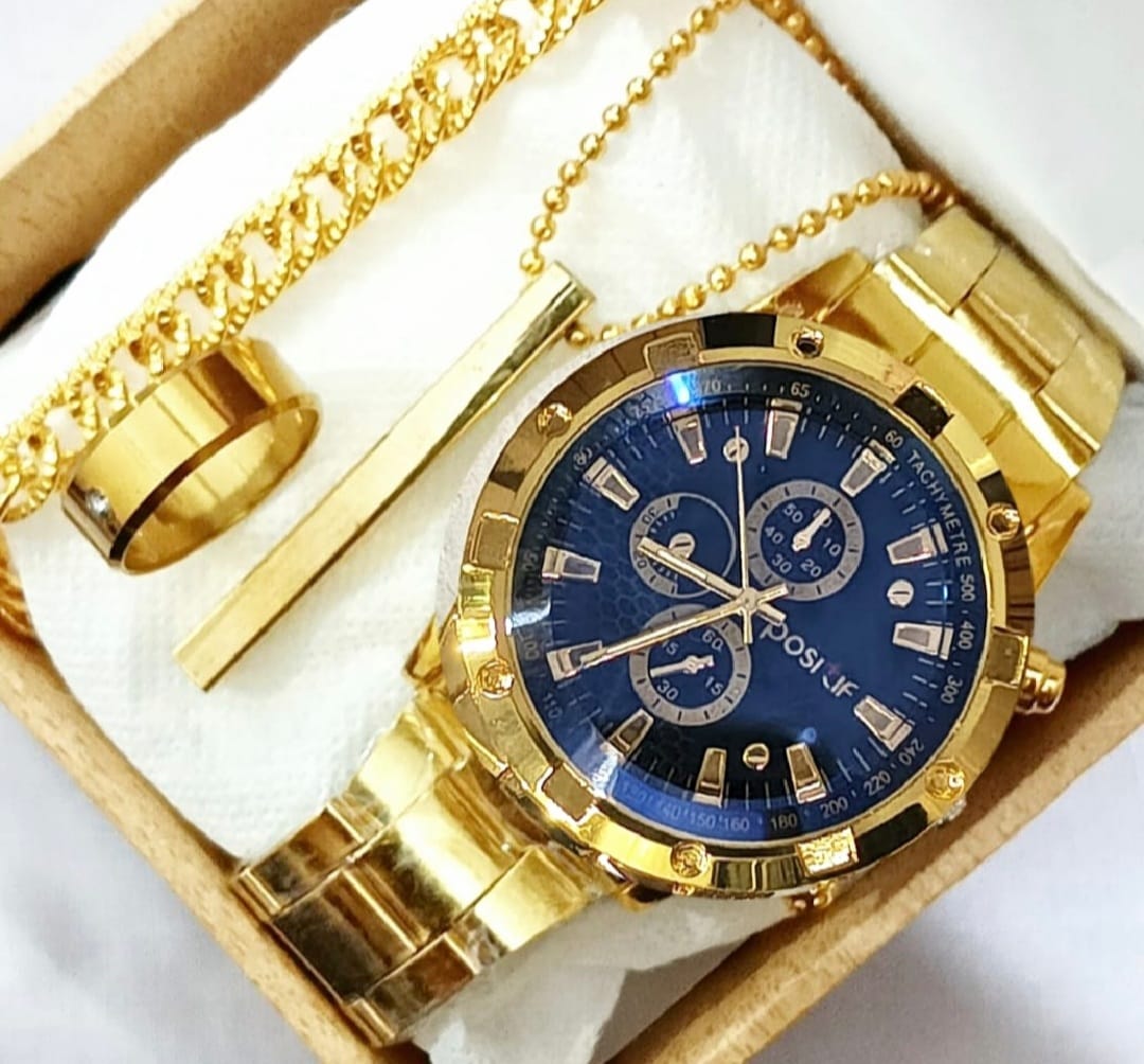 business steel straps round dial wrist