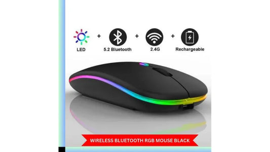Rechargeable Bluetooth Wireless Dual Mode RGB Silent Click Mouse