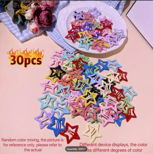 20/40Pcs Colorful Star BB Hair Clips