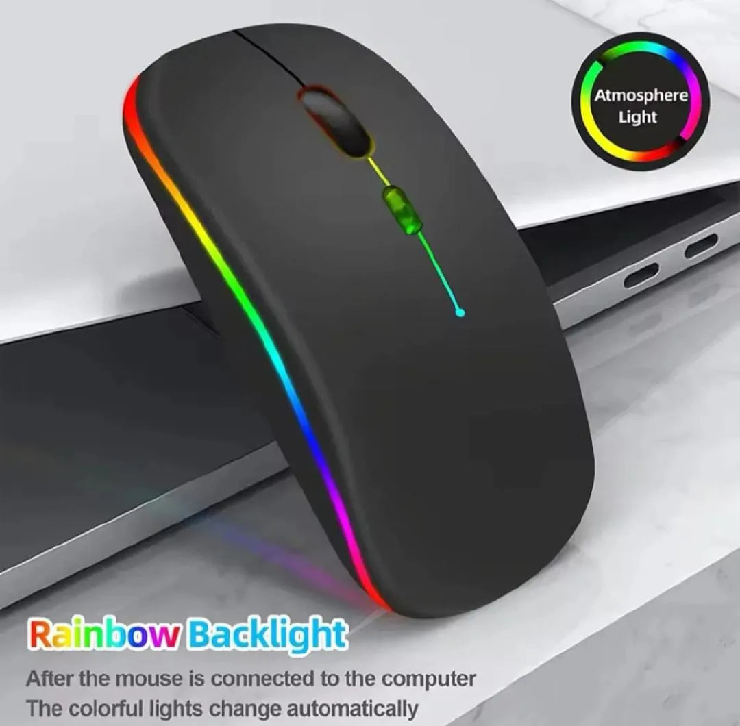 Rechargeable Bluetooth Wireless Dual Mode RGB Silent Click Mouse