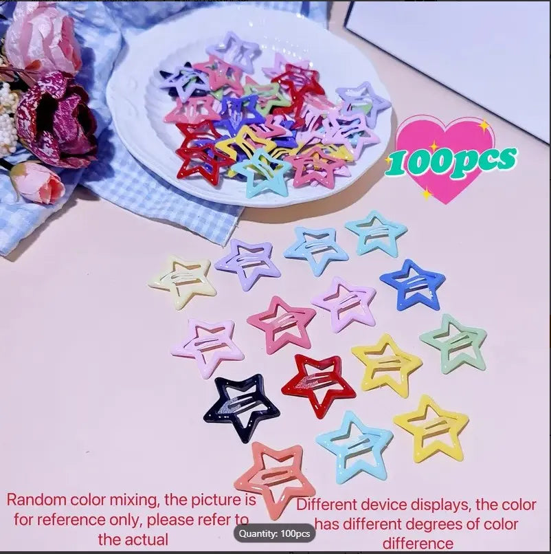 20/40Pcs Colorful Star BB Hair Clips
